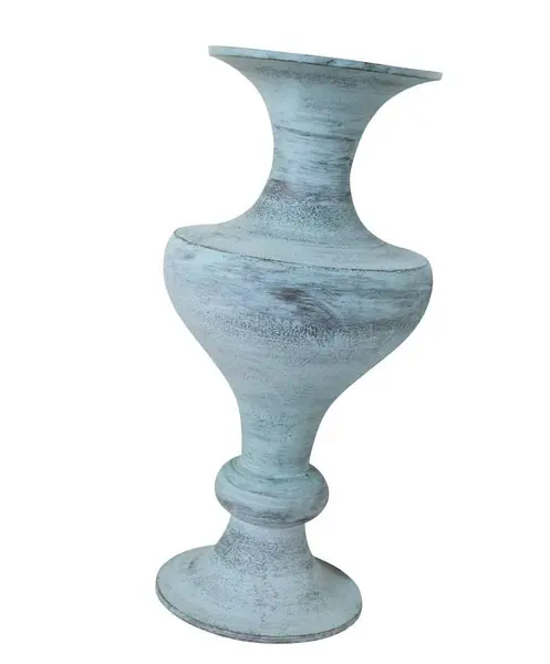 Foto de um(a) Vaso em metal patinado, da categoria de Vasos. Vasos cônico em metal com pintura patinada na tonalidade verde claro. Bem decorativos em ótimo estado de conservação. ... Mostrado de uma perspectiva diferente. Vendido no marketplace Trésors.