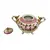 Foto de um(a) Vaso em Porcelana Branco com Pinturas de Rosas, da categoria de Vasos. Vaso em porcelana de coloração branca, com detalhes em rosa e dourado. Pintura representando flores. Vendido no marketplace Trésors.