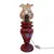 Foto de um(a) Abajur de mesa em vidro vermelho, da categoria de Abajures. Luminária americana antiga, em vidro vermelho com desenhos à mão. Formato no estilo lamparina, com 03 partes: base, bocal e... Vendido no marketplace Trésors.