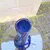 Foto de um(a) Vaso Modernista - Azul Cobalto, da categoria de Vasos. vaso modernista anos 60 , linhas orgânicas todo trabalhado , vidro prensado antigo coloração cobalto. Mostrado de uma perspectiva diferente. Vendido no marketplace Trésors.