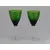 Foto de um(a) Par de taças verdes para vinho branco com pés translúcidos, da categoria de Taças. Par de taças em vidro verde para vinho branco com pés translucido, parte interna canelada, em bom estado. Mostrado de uma perspectiva diferente. Vendido no marketplace Trésors.