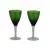 Foto de um(a) Par de taças verdes para vinho branco com pés translúcidos, da categoria de Taças. Par de taças em vidro verde para vinho branco com pés translucido, parte interna canelada, em bom estado. Vendido no marketplace Trésors.