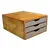 Foto de um(a) gaveteiro/organizador de mesa, da categoria de Cestos e Caixas. Gaveteiro de mesa, antigo, em madeira clara, padrão compensado, encerada, com frente revestida em papel acid free.3 gavetas... Vendido no marketplace Trésors.