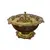 Foto de um(a) Antigo centro de mesa/bomboniere em metal, da categoria de Centro de mesa. Antigo centro de mesa / bomboniere em metal vazado dourado. Medidas : diâmetro 23 cm x altura 14 cm. Vendido no marketplace Trésors.