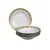 Foto de um(a) Conjunto com 06 pratos fundos porcelana Real, da categoria de Jogos de pratos. Conjunto de 6 pratos fundos da renomada marca PORCELANA REAL BRASIL, com decoração floral em policromia e borda dourada. Em... Mostrado de uma perspectiva diferente. Vendido no marketplace Trésors.
