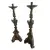 Foto de um(a) Par de Candelabros de talha, da categoria de Castiçais. Um par de castiçais antigos, confeccionados em madeira maciça, talhados à mão com riqueza de detalhes. Possuem acabamento em... Vendido no marketplace Trésors.