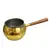 Foto de um(a) ​Panela decorativa em metal, da categoria de Panelas. Panela decorativa em metal amarelo e cabo em madeira. Apresenta charmosas marcas do tempo. Medidas: 32x11x16cm. Vendido no marketplace Trésors.