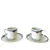 Foto de um(a) Dupla de xícaras, da categoria de Xícaras. Dupla de xícaras em porcelana. D.F. Checoslováquia. *Um pires contém marcas do tempo 6,5cm de altura, 6cm de diâm, pires:... Vendido no marketplace Trésors.