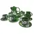 Foto de um(a) Jogo de Café/Chá em Porcelana Esmaltada Verde – Pintura Floral Artesanal – 15 Peças, da categoria de Conjuntos de café e chá. Encante seus convidados com este magnífico conjunto de café em porcelana esmaltada. Com um acabamento em verde folha... Vendido no marketplace Trésors.
