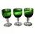 Foto de um(a) Antigo Trio De Taças Em Cristal Francês Verde Esmeralda, da categoria de Taças. Antigo trio de taças em cristal francês cor verde esmeralda. Lapidadas à mão.Medidas 11x6cm cada. Vendido no marketplace Trésors.