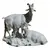 Foto de um(a) Antiga Escultura Bloco Escultórico Cabra Em Porcelana Alemã, da categoria de Escultura. Antigo bloco escultórico representando família de cabras, uma graça! Peça artística, em porcelana alemã, com selo da... Vendido no marketplace Trésors.
