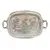 Foto de um(a) Antiga Grande Bandeja Tabuleiro Trabalhado Em Prata Eberle, da categoria de Bandejas. ~ Eberle Silverplated ~ Antiga e grande bandeja decorativa em prata Eberle com linda decoração cinzelada no centro. Trabalho... Vendido no marketplace Trésors.