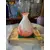 Foto de um(a) Antigo Vaso Jarro Art Deco Murano Italiano Leitoso Laranja, da categoria de Vasos. ~ Italy Glass ~Belíssimo vaso artístico em Murano branco leitoso com rajados em tons de laranja e vermelho. O bocal tem uma... Mostrado de uma perspectiva diferente. Vendido no marketplace Trésors.