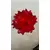 Foto de um(a) Antigo Vaso Jarro Em Murano Italiano Vermelho Art Deco, da categoria de Vasos. ~ Italy Glass ~Antigo e sofisticado vaso artístico em Murano Italiano soufflé gomado, com a borda plissada, cor vermelho... Mostrado de uma perspectiva diferente. Vendido no marketplace Trésors.