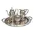 Foto de um(a) Antigo Conjunto De Café Chá Bandeja Bule Em Prata Eberle, da categoria de Conjuntos de café e chá. ~ Eberle Silverplated ~Antigo e elegante conjunto de chá composto por quatro peças, sendo elas; uma bandeja, um bule, uma... Vendido no marketplace Trésors.