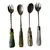 Foto de um(a) Antiga Coleção Talheres Salada Garfos Art Deco Vidro Loetz, da categoria de Garfos. Antigos talheres para servir em metal espessurado a prata. Os verdes são austríacos da renomada Loetz Glass. O veneziano é... Vendido no marketplace Trésors.