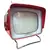 Foto de um(a) TV Antiga Portátil Sharp TRP-801 – Rara – Anos 60 – Design Space Age – Vermelha e Branca, da categoria de Outros colecionáveis. Relíquia para Colecionadores: Televisão Vintage Sharp Model TRP-801 Apresentamos a icônica Sharp TRP-801, um marco da... Mostrado de uma perspectiva diferente. Vendido no marketplace Trésors.