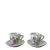 Foto de um(a) Dupla de xícaras Pozzani, da categoria de Xícaras. Dupla de xícaras de porcelana para cafézinho, Pozzani. 5cm de altura. Pires: 10cm de diâmetro. Vendido no marketplace Trésors.