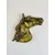 Foto de um(a) Cinzeiro em metal formato cavalo, da categoria de Cinzeiros. Cinzeiro em metal amarelo em formato de cavalo, com marcas do tempo e uso. Medidas: 16x20cm. Mostrado de uma perspectiva diferente. Vendido no marketplace Trésors.
