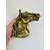 Foto de um(a) Cinzeiro em metal formato cavalo, da categoria de Cinzeiros. Cinzeiro em metal amarelo em formato de cavalo, com marcas do tempo e uso. Medidas: 16x20cm. Mostrado de uma perspectiva diferente. Vendido no marketplace Trésors.