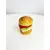 Foto de um(a) Saleiro em cerâmica formato hamburguer, da categoria de Saleiros e pimenteiros. Saleiro em cerâmica com tampa na base em silicone. Perfeito estado. Medidas: 7x5cm. Mostrado de uma perspectiva diferente. Vendido no marketplace Trésors.
