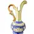 Foto de um(a) Pequena Jarra Blue anos 40, Indústria Brasileira, da categoria de Jarros. Pequena jarra em porcelana com pintura azul cobalto e amarelo perolado, filetada com ouro e grega com trevos também ouro... Vendido no marketplace Trésors.