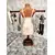 Foto de um(a) Escultura Manequim em Cerâmica, da categoria de Modelos e estatuetas. Escultura em cerâmica de um manequim com varão vem madeira para colocar utensílios com 6 ganchos em cobre. Base em madeira e... Mostrado de uma perspectiva diferente. Vendido no marketplace Trésors.