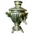 Foto de um(a) Samovar Russo Anos 40, da categoria de Chaleiras. Samovar russo elétrico em latão niquelado com alças em baquelite, década de 1940. A: 30cm/ Diâmetro: 17,5cm Base: 12 x 12cm... Vendido no marketplace Trésors.