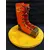 Foto de um(a) Bota Natalina em Madeira Policromada, Década de 2000, da categoria de Outros objetos decorativos. Bota natalina em madeira policromada, com ilhóses dourado e liras douradas no cano, década de 2000. A: 23 cm / L: 18 cm / P:... Mostrado de uma perspectiva diferente. Vendido no marketplace Trésors.