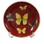Foto de um(a) Prato Vitrificado Butterfly, Década de 1980, da categoria de Pratos Decorativos. Prato decorativo vitrificado para parede com motivo butterfly fundo ferrugem com arabescos e 4 borboletas. Parte de trás... Vendido no marketplace Trésors.