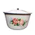 Foto de um(a) Bowl Esmaltado, Década de 1990, da categoria de Travessas e tigelas. Bowl esmaltado e com tampa. Branco com motivo floral. Made in china, anos 1990. A: 13 cm Diâmetro: 25,4 cm peso: 513 g. Vendido no marketplace Trésors.