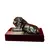 Foto de um(a) Troféu Leão do Ano, 71/72, da categoria de Escultura. Troféu Lions 1971/1972 - Leão do Ano. Em bronze com base de granito preto. A: 7 cm / L: 12 cm / P: 7,4 cm peso: 738 g. Vendido no marketplace Trésors.