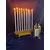 Foto de um(a) Candelabro Judaico, Chanukiá, Estrela S.A, Década de 1970, da categoria de Objetos religiosos e espirituais. Chanukiá é um candelabro judaico usado no festival das luzes. Este é de madeira com pés em latão, da marca estrela s.a. Dos... Mostrado de uma perspectiva diferente. Vendido no marketplace Trésors.