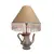 Foto de um(a) Luminária Bule Inglês, da categoria de Abajures. Bule inglês antigo sem restauro transformado em luminária, interruptor no próprio bocal, cúpula em tecido com franja de seda... Vendido no marketplace Trésors.