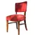 Foto de um(a) Cadeira em Madeira Nobre e Tecido Canelado Vermelho, da categoria de Outras cadeiras. Clássico do design mobiliário Mid-Century nacional. Esta cadeira combina a robustez e a elegância da madeira maciça escura... Mostrado de uma perspectiva diferente. Vendido no marketplace Trésors.