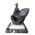 Foto de um(a) Escultura Guerreiro Africano Anos 80, da categoria de Escultura. Escultura de guerreiro africano em resina com pátina marrom envelhecida e base em mármore marrom imperador e travertino.... Vendido no marketplace Trésors.
