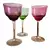 Foto de um(a) Antigas Taças Para Vinho Em Cristal Francês Colorido, da categoria de Taças. Antigo trio de finas taças de pé alto para vinho tinto, cristal europeu lapidado à mão. Medidas 17 x 8cm cada. Vendido no marketplace Trésors.