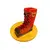 Foto de um(a) Bota Natalina em Madeira Policromada, Década de 2000, da categoria de Outros objetos decorativos. Bota natalina em madeira policromada, com ilhóses dourado e liras douradas no cano, década de 2000. A: 23 cm / L: 18 cm / P:... Vendido no marketplace Trésors.