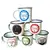 Foto de um(a) Canequinhas Esmaltadas, da categoria de Canecas. Canecas de cafézinho esmaltadas e customizadas. A: 4,7cm / Diâmetro: 5 cm peso: 28g cada 06 unidades. Vendido no marketplace Trésors.
