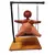 Foto de um(a) Escultura Feminina em Terracota, Peça Única, da categoria de Escultura. Escultura feminina em terracota no balanço, cabelos são de contas na cor coral, balanço em ferro com madeira e base com pés... Vendido no marketplace Trésors.