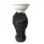 Foto de um(a) Castiçal Porcelana, da categoria de Castiçais. Castiçal em porcelana branca, parte texturizada na cor preta e branco liso/craquelado, com pendente em couro. A: 28 cm... Vendido no marketplace Trésors.