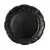 Foto de um(a) Bandeja Ferro Black, da categoria de Bandejas. Bandeja redonda com borda floral em relevo, em ferro com pintura eletrostática na cor preta. Diâmetro externo: 36 cm... Vendido no marketplace Trésors.