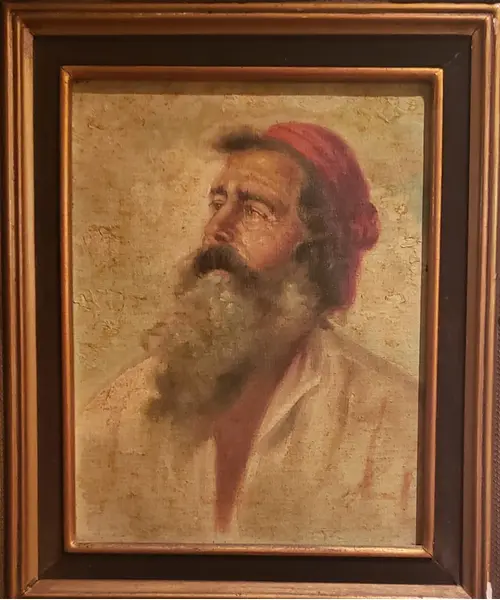 Foto de um(a) Beduino - Oleo sobre tela de Edmundo Migliaccio, da categoria de Pinturas. "Beduíno" - Pintura em óleo sobre tela (OST) de EDMUNDO MIGLIACCIO, medindo aproximadamente 20x26cm (apenas a tela). A... Mostrado de uma perspectiva diferente. Vendido no marketplace Trésors.