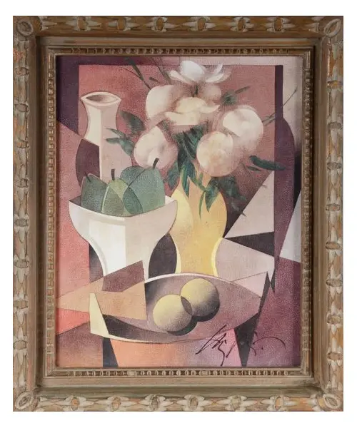 Foto de um(a) Henri Carrières, Natureza Morta, óleo sobre tela assinado a mão pelo artista, da categoria de Pinturas. Henri Carrières, Natureza Morta, óleo sobre tela, medindo 38 x 48 (obra) e 50 x 60 (com linda moldura de madeira) e assinado... Vendido no marketplace Trésors.