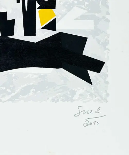 Foto de um(a) Eduardo Sued, Geométrico é datado de 2010. É uma serigrafia P.A. medido 70 x 50cm (obra) e 74 x 54 (com moldura) e assinado a mão, da categoria de Serigrafia. Eduardo Sued, nascido no Rio de Janeiro em 1948, graduou-se em Engenharia pela Escola Nacional de Engenharia do Rio de... Mostrado de uma perspectiva diferente. Vendido no marketplace Trésors.