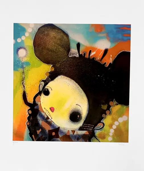 Foto de um(a) Mickey's Ears (82 x 70 cm) - Andy Hope, da categoria de Serigrafia. Serigrafia original póstuma do artista Andy Hope. Dimensões: Altura: 82 cm Largura: 70 cm Breve biografia do artista:... Vendido no marketplace Trésors.