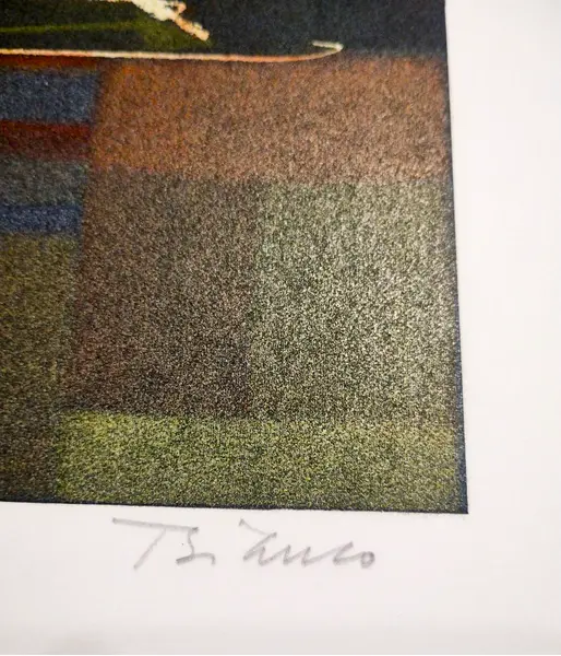 Foto de um(a) Enrico Bianco - Natureza Morta - Serigrafia 50 x 70 cm, exemplar 37 de 100, sem moldura e assinada à mão, da categoria de Serigrafia. Mostrado de uma perspectiva diferente. Vendido no marketplace Trésors.