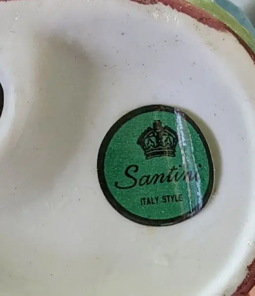 Foto de um(a) Biscuit Italiano Santini 90'S, da categoria de Modelos e estatuetas. Casal de camponeses em biscuit policromado italiano marca: santini, made in italy Medem: A 18,5cm / L 7cm / P 6 cm... Mostrado de uma perspectiva diferente. Vendido no marketplace Trésors.