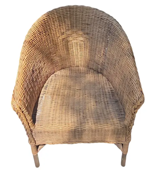 Foto de um(a) Cadeira de Braços Vintage em Fibra Natural Trançada, da categoria de Outras cadeiras . Esta peça é um exemplo clássico de mobiliário em fibra natural, combinando a robustez da estrutura com a leveza visual do... Mostrado de uma perspectiva diferente. Vendido no marketplace Trésors.