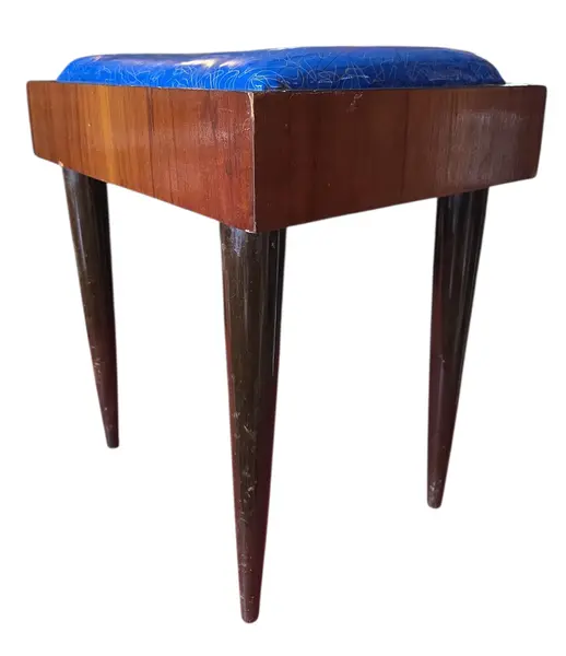 Foto de um(a) Banqueta Pé Palito Anos 50, da categoria de Banquetas. Reviva a era de ouro do design com esta banqueta icônica dos anos 50! Com os clássicos pés palito cônicos e um tampo de... Mostrado de uma perspectiva diferente. Vendido no marketplace Trésors.